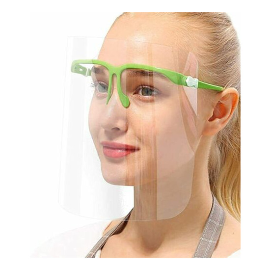 Shield Full Face Visor Glasses Blue Protection Mask PPE Transparent Pack Of 10 image {6}