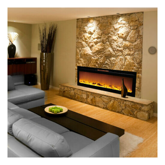 Astoria 60" Built-in Ventless Heater Recessed Wall Mounted Electric Fireplace image {2}