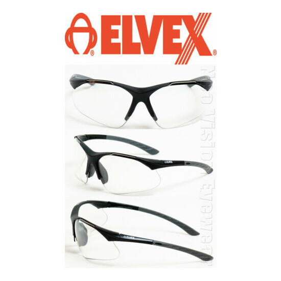 Elvex RXFIVE 0.75 Clear Full Reading Reader Ballistic Safety Glasses Z87+ image {2}