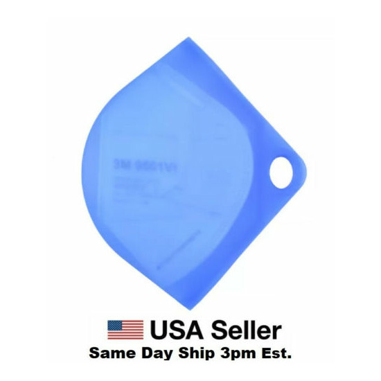Face Mask Storage Case Blue Silicone & 3D Bracket Inner Frame US FAST SHIP 2pc image {5}