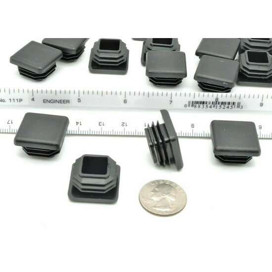  1" Black Square Tubing Plugs Glides Square Tubing Cap 20 Plugs per Package image {4}
