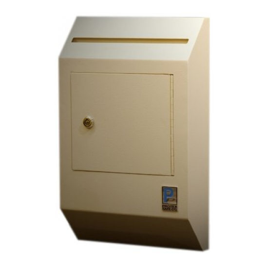 Protex Wall-Mount Locking Payment Drop Box Desk Cash Slot Safe Wall Mount Key image {2}