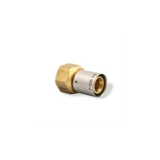 Uponor MLC Press Fitting Brass Female Threaded Adapter, 3/4" MLC Tubing x 1" image {1}