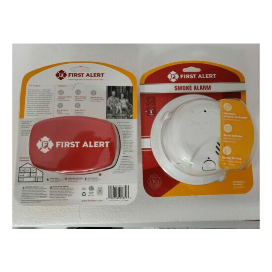 2-Pk First Alert Hard-Wired Battery Back-up Smoke Alarm Ionization 1039809 image {2}