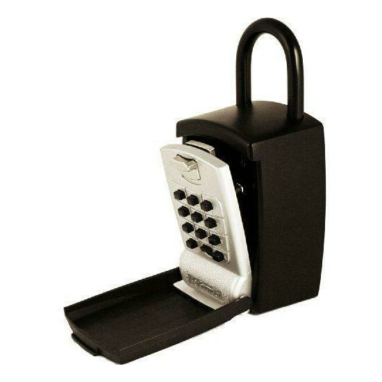 KeyGuard SL-501 Punch Button Large Capacity Key Storage Shackle Lock Box, Black image {1}