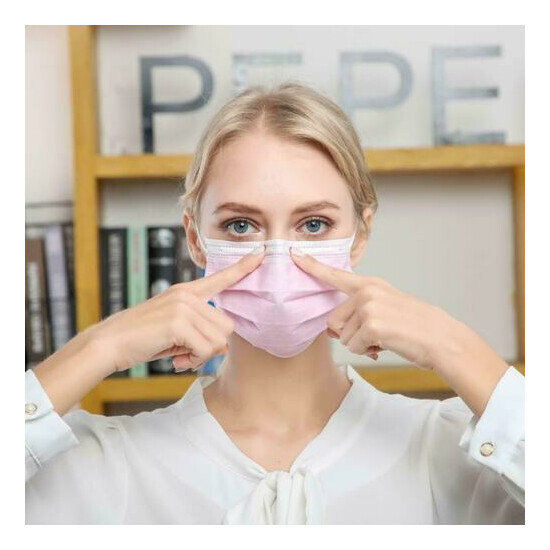 50 / 100 PCS Pink Face Mask Mouth & Nose Protector Respirator Masks USA Seller image {5}