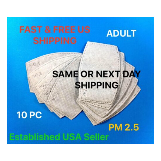 PM 2.5 Filter Insert for Mask Adult FAST USA SHIPPING 10-pack PM2.5 5 Layers US image {1}