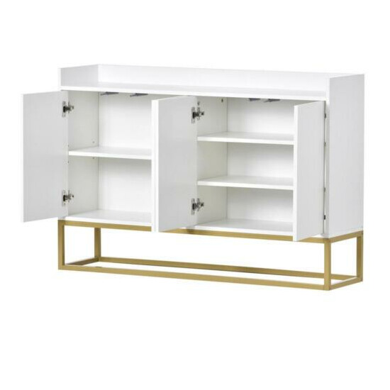 Modern Elegant Buffet Cabinet w/Large Storage Space for Entryway -White/Espresso image {7}