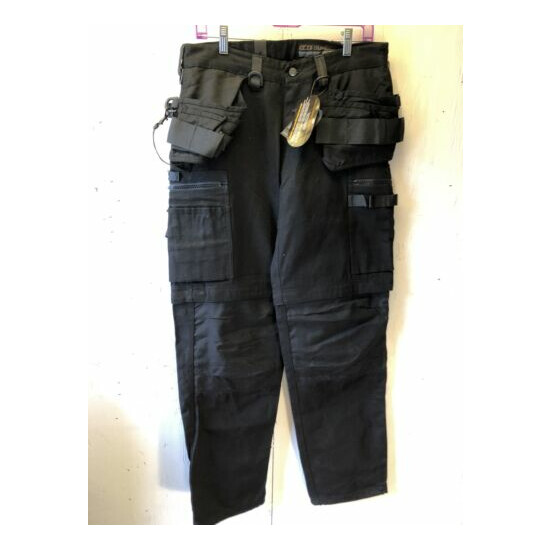 Dunderdon Workwear P7 Cordura Convertible Work Pants Trousers/Shorts Black 32x34 image {2}