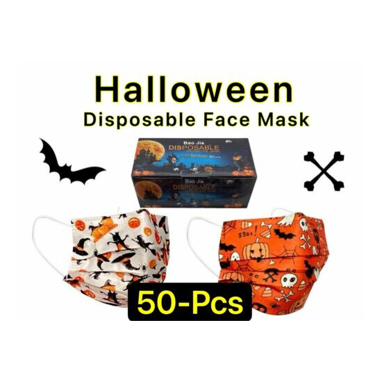 50-PCS Halloween Patterns Face Mask Assorted Adult Mouth Cover image {1}