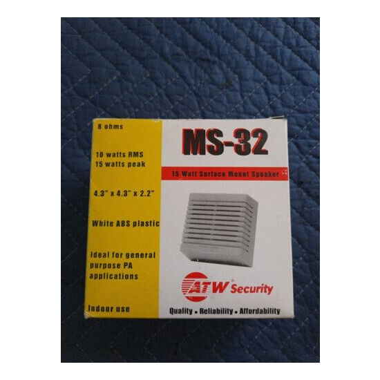 ATW Security MS-32 15 Watt Surface Mount Speaker NEW Home Business Alarm Secure image {1}