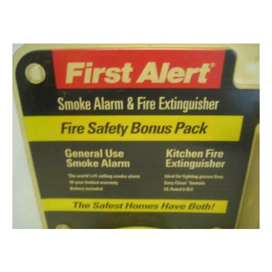 NEW 1ST FIRST ALERT SMOKE DETECTOR ALARM & FIRE EXTINGUISHER SAFETY BONUS PACK image {3}