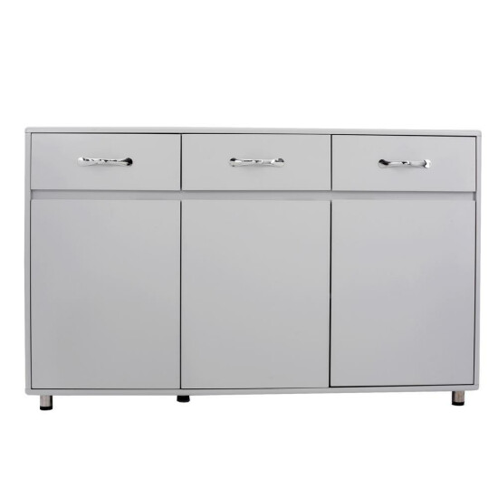 Grey Color Cabinet with 3 Drawers and 3 Doors 2 Different Size Sheling Space image {4}