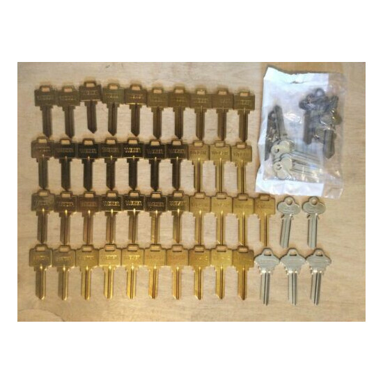 Lot of 56 Key Blanks! 41 Brass Weiser WR5 12 ilco p54f & 3 unmarked image {1}