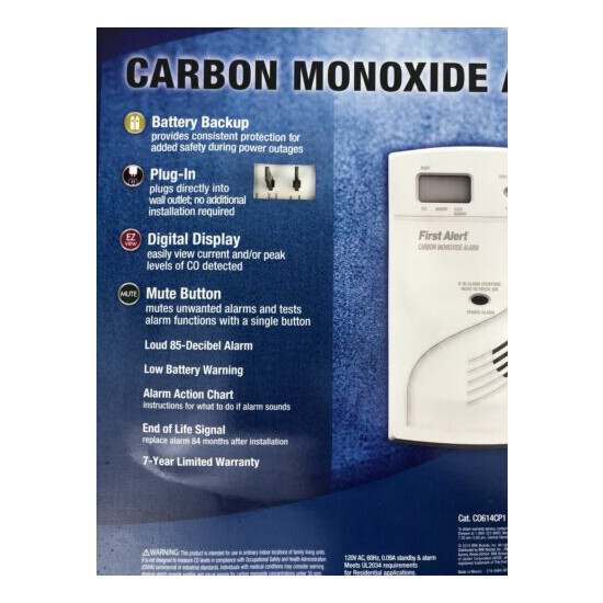 First Alert 614614 Dual Power Carbon Monoxide Alarm NEW SEALED (Read)!!! image {4}