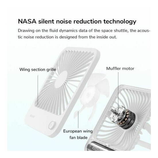 Portable Mini USB Tablet Fan Rechargeable Foldable Quiet Air Cooler 4 Wind Speed image {3}
