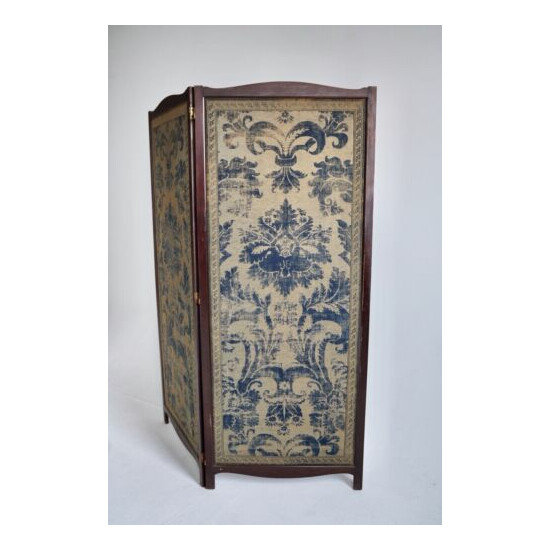Antique 2 Panel Folding Screen Hardwood Room Divider * Chinese Victorian Qing image {4}