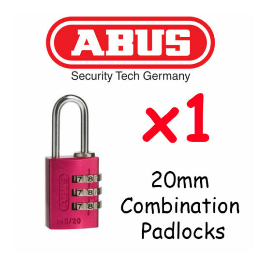  Combination Padlocks - Resettable ABUS 20mm High quality - HOT PINK image {1}