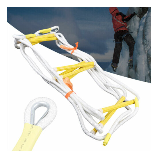 16 Ft Emergency Fire Ladder Flame Resistant Safety Rope Escape Ladder Max.300 Kg image {4}