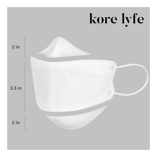 Face Covering - White Large - 10 PCS Reclosable Package - Made in Korea image {3}