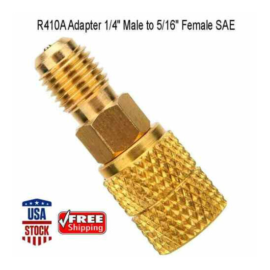 R410A Adapter 1/4" Male-5/16" Female SAE Straight Swivel Mini Split System Air image {1}