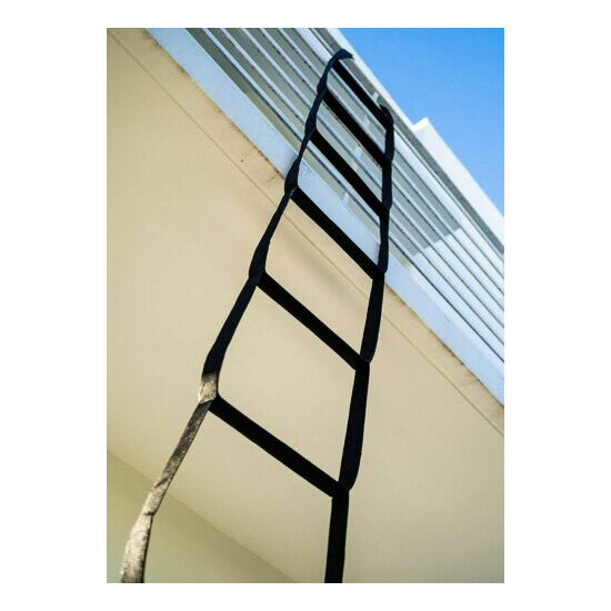Emergency Escape Ladder with Carabiners | Made in USA Nylon Rescue Ladder  image {4}