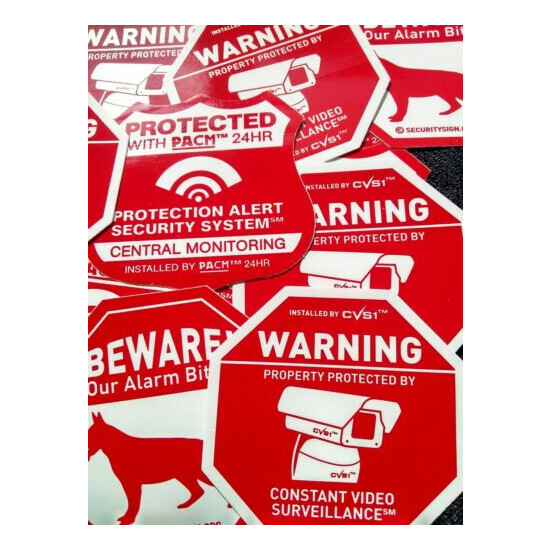 2 Alarm Stickers 5 Security Camera Decals 2 Dog Warning Sticker See Store image {1}