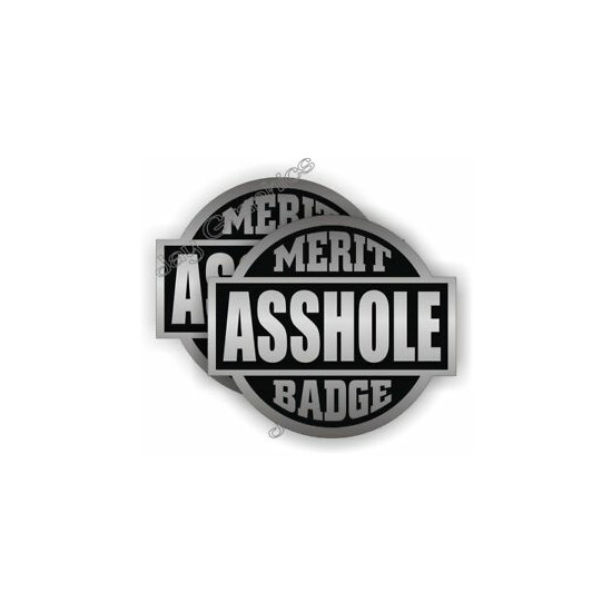 A-HOLE Merit Badge Funny Hard Hat Helmet Stickers | Foreman Gag Joke Boss Decals image {1}