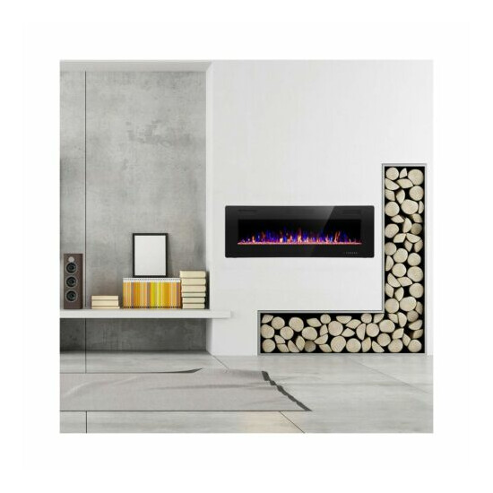 R.W.FLAME 36 inch Recessed and Wall Mounted Electric Fireplace, Ultra Thin ad... image {7}