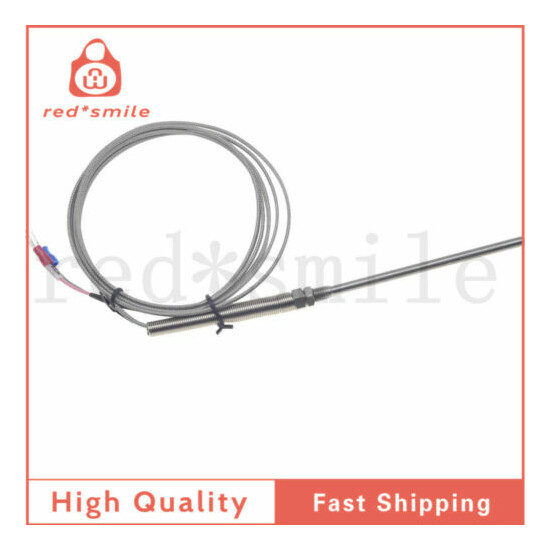 NEW K Type 5*100mm M8 Screw Thread probe thermocouple with 2m Cable USA image {1}