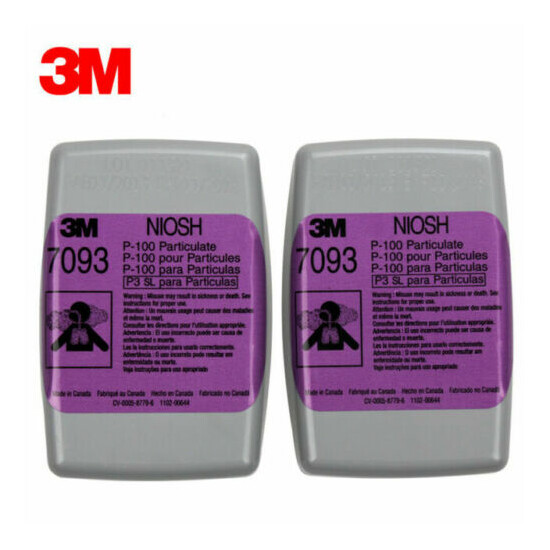 3M 6100 Half Facepiece Respirator W/ 2 Each 7093 P1OO Particulat Filter, SMALL image {2}