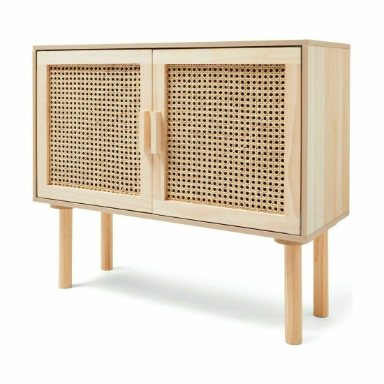 New Rattan Sideboard Buffet Handmade Natural Woven Cane Solid Timber Wood AU. image {1}