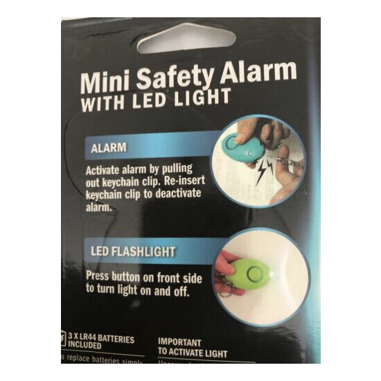 Mini Safety Alarm With LED Light By Flipo, 100 dB Alarm, Red, Brand New image {4}