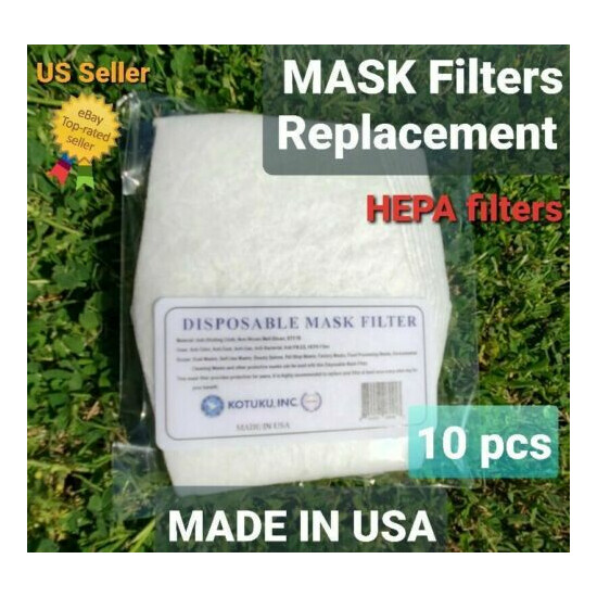 Face Mask Filter 10pcs HEPA Filter Non-Woven Melt-Blown High Quality Made in USA image {1}