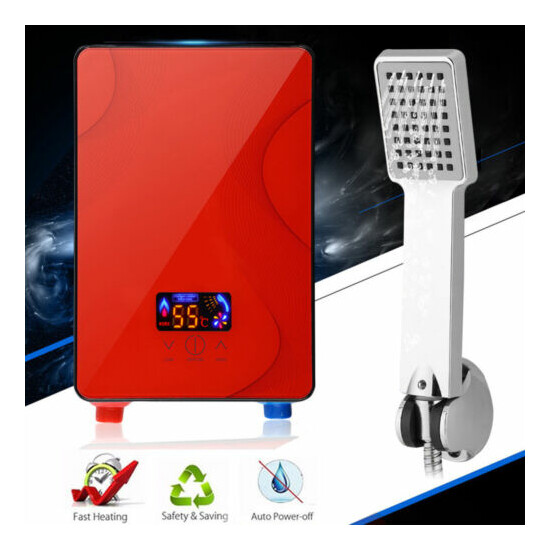 6500W Electric Instant Hot Water Heater Tankless Boiler On Demand Bath Shower US image {1}
