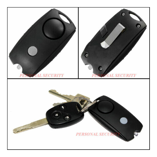 2 x PERSONAL SECURITY 120dB LOUD Panic Alarm,Safety Guard Siren LED torch, BLACK image {3}