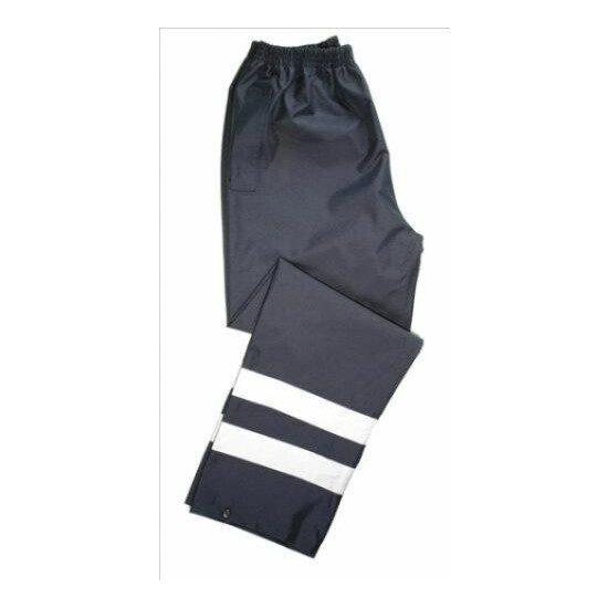 High Hi Viz Vis Visibility Work Wear Protective Safety Over Trousers Waterproof image {2}