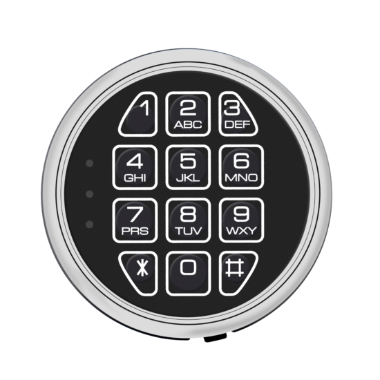 Safe Electronic Lock Solenoid Lock With 2 Master Key Override Chrome Keypad image {1}
