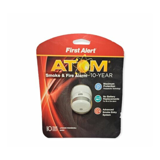 First Alert ATOM Smoke & Fire Alarm Max Protection Micro Design 10 Year New image {1}