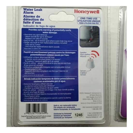 Honeywell Water Leak Alarm Two Pack image {4}