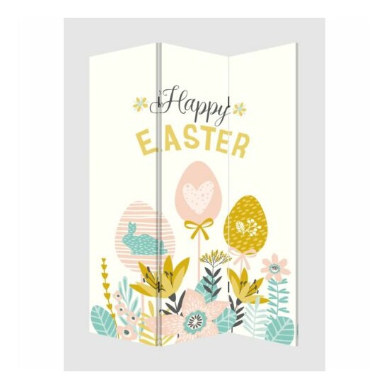 HomeRoots Entry & Mudroom-3 Panel Reversible Easter Spring Art Room Divider S... image {1}