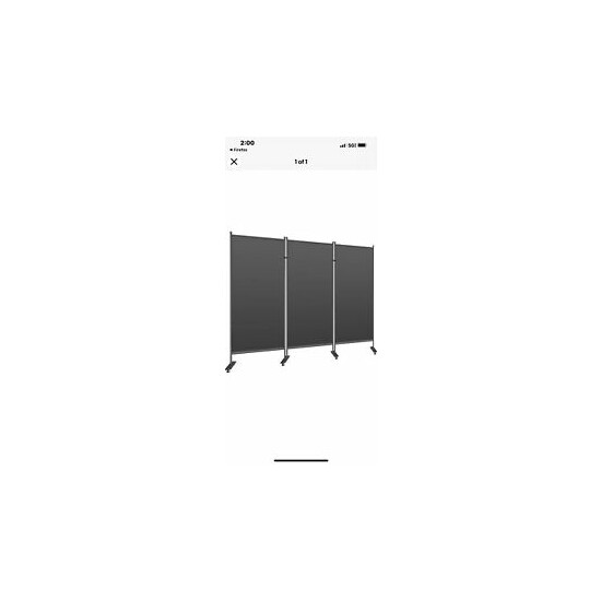 VEVOR 3-Panel Room Divider Wall 102"x71" Folding Office Partition Privacy Screen image {1}