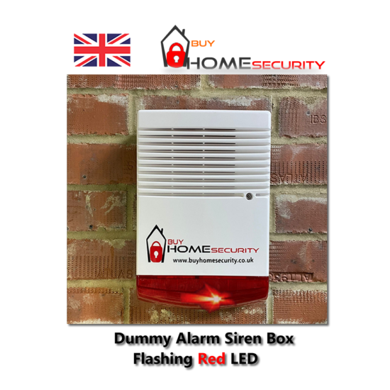 Flashing Red LED Dummy Burglar Alarm Siren Box Inc Wall Fixings Battery Options image {2}