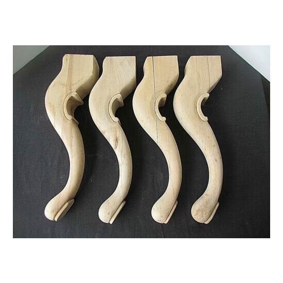 Wood Table Legs Club Feet 19.25" long Unfinished Set of 4 image {3}
