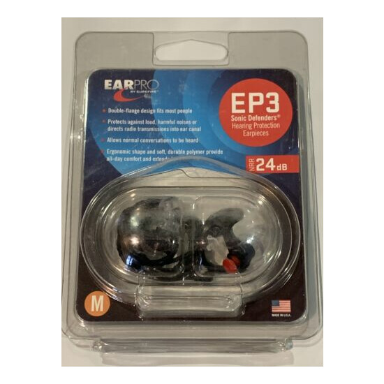 NEW Ear Pro By Surefire EP3 Sonic Defender Plugs 1 Pair Medium Size (NPR 24 dB) Thumb {1}