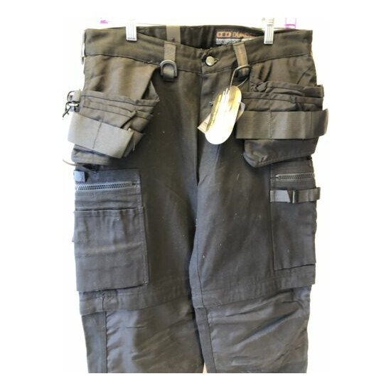 Dunderdon Workwear P7 Cordura Convertible Work Pants Trousers/Shorts Black 32x34 image {3}