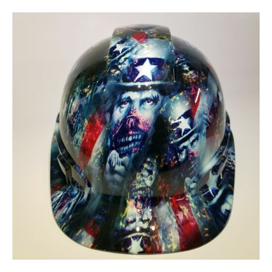 VENTED CAP STYLE Hard Hat custom hydro dipped EVIL UNCLE SAM AMERICAN EDITION  image {1}