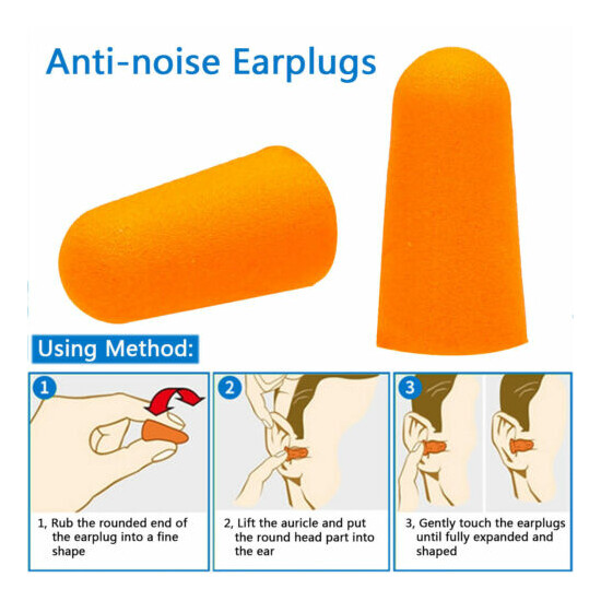 200 Bulk Pair Foam Sleep Travel Noise Orange Soft Muffs EarPlug Ear Plug 100Pair image {6}
