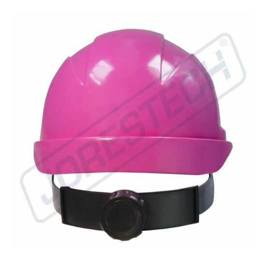 Pink Hard Hat JORESTECH Adjustable Ratchet Suspension Safety Cap Style image {3}