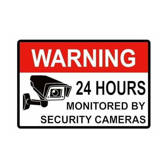 30PCS WARNING SIGNS 24 HOUR VIDEO SURVEILLANCE SECURITY SIGN - CCTV CAMERA SIGN image {1}